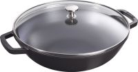 Staub Wok 30 cm mit Deckel Gusseisen, schwarz Töpfe & Pfannen