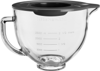 KitchenAid Zubehör für Küchenmaschine 4.3L &  4.8L Klar-Glasschüssel  4,8 L +Griff/Silikondeckel (5K