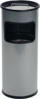DURABLE Papierkorb Metall mit Ascher rund silber (333023)