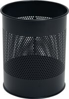 DURABLE Papierkorb Metall rund 15L Perforation 165mm schwarz (331001)