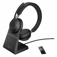 Jabra Evolve2 65 USB-A Black UC Chrg stand Stereo - Wireless - Office/Call center - 20 - 20000 Hz - 176.4 g - Headset - Black