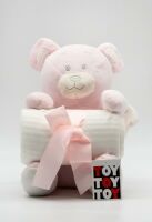 ToyToyToy Plüsch Bär Babydecke rosa