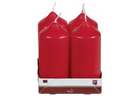 Heider GmbH Stumpenkerze 11cm Ø5cm rot 4 Pack - 10 Stück
