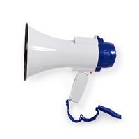 Nedis Megaphon / Reichweite offenes Feld bis zu: 250 m / max. Lautstärke-Regler: 115 dB / Eingebautes Mikrofon / Eingebaute Sirene / Aufnahemfunktionalität / Blau / Weiss