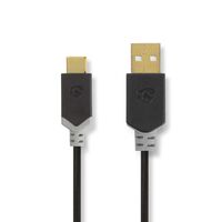 Nedis CCBW60600AT10 - 1 m - USB C - USB A - USB 2.0 - 480 Mbit/s - Anthracite