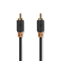 Nedis Digital-Audio-Kabel| RCA|| Vergoldet| 2.00 m| rund| PVC| Anthrazit| - Cable - Audio/Multimedia