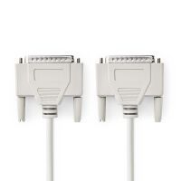 Nedis Serielles Kabel / D-Sub 25-Pin Stecker / D-Sub 25-Pin Stecker / Vernickelt / 5.00 m / Rund / PVC / Elfenbein / Plastikbeutel