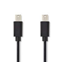 Nedis Mini Displayport-Kabel / DisplayPort 1.2 / Mini DisplayPort Stecker / Mini DisplayPort Stecker / 21.6 Gbps / Vernickelt / 1.00 m / Rund / PVC / Schwarz / Plastikbeutel