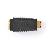 Nedis HDMI™ -Adapter / HDMI™ Mini Stecker / HDMI™ Buchse / Vergoldet / Gerade / ABS / Schwarz / 1 Stück / Plastikbeutel