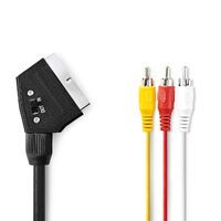 Nedis SCART-Kabel| SCART Stecker| 3x Cinch-Stecker| Vernickelt| Schaltbar| 480p| 1 - Cable - Video/Analog