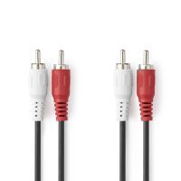 Nedis Stereo-Audiokabel| 2x RCA Stecker|| Vernickelt| 5.00 m| rund| - Audio/Multimedia