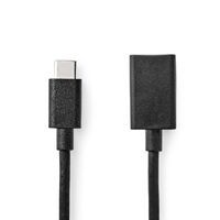 Nedis CCGB61710BK02 - 0.15 m - USB C - USB A - USB 3.2 Gen 1 (3.1 Gen 1) - 480 Mbit/s - Black
