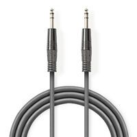 Nedis Stereo-Audiokabel / 6.35 mm Stecker / 6.35 mm Stecker / Vernickelt / 5.00 m / Rund / Dunkelgrau / Kartonhülle