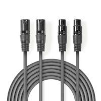 Nedis Balanced Audio-Kabel| 2x XLR 3-Pin Stecker| Buchse| Vernickelt| 5 - Cable - Audio/Multimedia