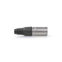 Nedis XLR-Anschluss / Gerade / Stecker / Vernickelt / Schutzhülle / Kabeleingangsdurchmesser: 7.0 mm / Metall / Silber / 10 Stück / Plastikbeutel