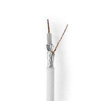 Nedis Antennenkabel auf Rolle / 4G / LTE Secure / 75 Ohm / 3-fach geschirmt / ECA / 10.0 m / Koax / PVC / Weiss / Rolle