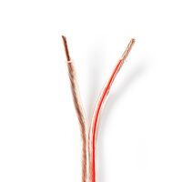 Nedis Lautsprecherkabel| 2x 4.00 mm²| Kupfer| 25.0 m| rund| PVC| Transparent| - Extension Cable - 25 m