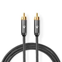 Nedis Subwoofer Kabel| RCA|| Vergoldet| 5.00 m| rund| 4.5 mm| Anthrazit| - Cable - Audio/Multimedia