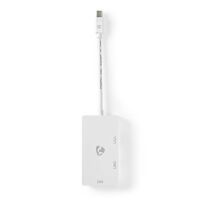 Nedis Displayport-Adapter / Mini DisplayPort Stecker / DVI-D 24+1-Pin Buchse / HDMI™ Ausgang / VGA Buchse / 4K@60Hz / Vernickelt / Schaltbar / 0.20 m / Rund / ABS / ABS / Weiss / Plastikbeutel