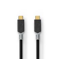 Nedis USB-Kabel / USB 3.2 Gen 2x2 / USB-C™ Stecker / USB-C™ Stecker / 100 W / 4K@60Hz / 20 Gbps / Vergoldet / 2.00 m / Rund / PVC / Anthrazit / Box