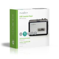 Nedis Cassetten Adapter / Tragbar / Anschlüsse – Ausgang: 1x 3.5 mm / 1x Mini-USB / Zubehör: USB-Kabel / Batteriebetrieben / Stromversorgung über USB