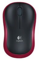 Logitech M 185 Cordless Notebook Mouse USB schwarz / rot Mäuse PC -kabellos-