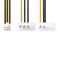 Nedis CCGP74210VA015 - 0.15 m - PCI-E (6-pin) - 2 x Molex (4-pin) - Male/Female - Straight - Straight