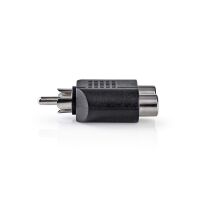 Nedis Subwoofer-Adapter| RCA| 2x Cinch Buchse| Vernickelt| Gerade| ABS| Schwarz| 1
