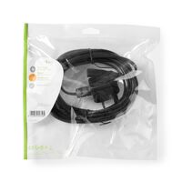 Nedis UK Stromkabel / UK Stecker / IEC-320-C7 / 5.00 m / Ja / 2 x 0.75 mm² / Kupfer / Rund / Vernickelt / GB / PVC / Netzstecker: UK / Type G / 250 V AC / 3 A / Schwarz