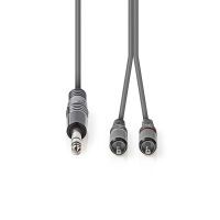 Nedis Stereo-Audiokabel| 6.35 mm Stecker| 2x RCA| Vernickelt| 1.50 m| rund| - Audio/Multimedia
