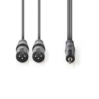 Nedis Balanced Audio-Kabel| 2x XLR 3-Pin Stecker| 3.5 mm| Vernickelt| 1.50 m|