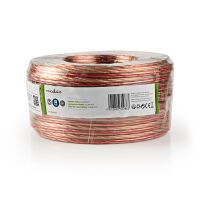 Nedis Lautsprecherkabel / 2 x 6.00 mm² / CCA / 25.0 m / Rund / PVC / Transparent / Eingewickelt