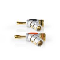 Nedis Bananestecker| gerade| Stecker| Vergoldet| Schraube| Kabeleingangsdurchmesser