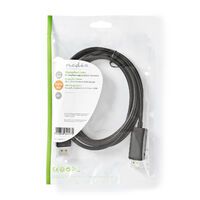 Nedis Displayport-Kabel / DisplayPort Stecker / HDMI™ Stecker / 4K@60Hz / Vernickelt / 2.00 m / Rund / PVC / Schwarz / Plastikbeutel