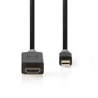 Nedis Mini Displayport-Kabel / DisplayPort 1.4 / Mini DisplayPort Stecker / HDMI™ Stecker / 48 Gbps / Vergoldet / 2.00 m / Rund / PVC / Anthrazit / Plastikbeutel
