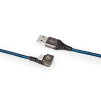 Nedis USB-Kabel / USB 2.0 / USB-A Stecker / USB-C™ Stecker / 480 Mbps / Vergoldet / 2.00 m / Rund / Geflochten / Nylon / Blau / Schwarz / Verpackung mit Sichtfenster