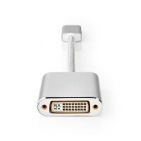 Nedis Displayport-Kabel / DisplayPort Stecker / DVI-D 24+1-Pin Buchse / 1080p / Vergoldet / 0.20 m / Rund / Geflochten / Silber / Verpackung mit Sichtfenster