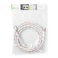 Nedis Nylon Zulaufschlauch / 1/2'' / 3/4'' / 10 Bar / 4.00 m / Anwendung: Schüssel / Waschmaschine / Nylon / Red / Weiss