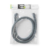 Nedis Ablaufschlauch / 22 mm / 19 mm / 0.5 Bar / 1.50 m / Anwendung: Schüssel / Waschmaschine / Grau
