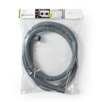 Nedis Ablaufschlauch / 22 mm / 19 mm / 0.5 Bar / 2.00 m / Anwendung: Schüssel / Waschmaschine / Grau