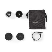 Nedis Kamera-Objektiv-Kit / Vorrichtung: Smartphone / Tablet / 3 in 1 / Linsentyp: Fischauge / Macro / Weitwinkel / Schrauben und Stecker