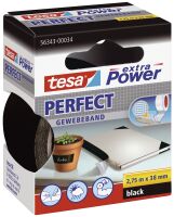 Tesa Gewebekleb. 2,75m x 38mm extra Power schw. Perfekt 56341 Gewebeklebeband