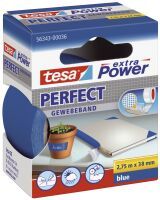 Tesa Gewebekleb. 2,75m x 38mm extra Power blau Perfekt 56343 Gewebeklebeband