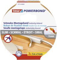 Tesa Powerbond Slim - Mounting tape - Multicolor - 5 m - Indoor - Plastic,Wood - 9 mm