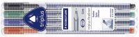 STAEDTLER 334 SB4 - Black - Blue - Green - Red - Grey - Polypropylene (PP) - Triangle - Water-based ink - Metal