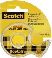 Scotch Doppels. Klebeband + Abroller 12mm x 6,3 136D-MDEU Doppelseitiges Klebeband