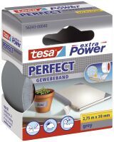Tesa Gewebekleb. 2,75m x 38mm extra Power grau Perfekt 56343 Gewebeklebeband