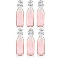 Leifheit Flasche facette 6er Set 0,5 L tender rose Einkochhilfe Saftflasche Einkochflasche