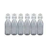 Leifheit 6er Set Flasche facette 0,5 L smokey grey Saftflasche Einkochflasche Einkochhilfe