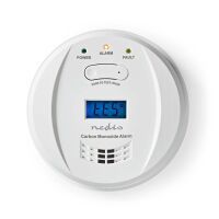 Nedis Kohlenmonoxid-Alarm / Batteriebetrieben / Batterie Lebensdauer bis zu: 5 Jahre / Mit Pausentaste / Mit Testtaste / 85 dB / Weiss